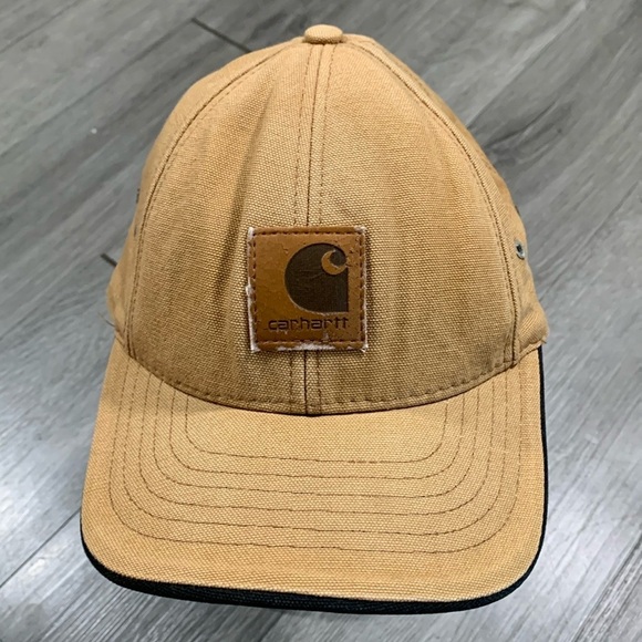 Carhartt Vintage Made in USA Embroidered Adjustable Leather Strap A145 BRN Cap - Picture 1 of 9